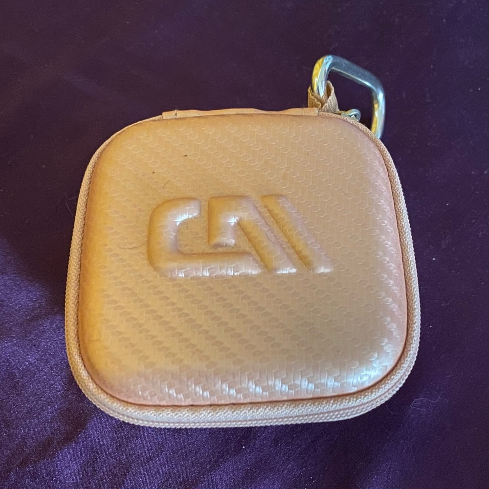 NWOT Rose Gold 3.75" Hard Shell EVA Travel Accessory Case With Carabiner Clip 😍
